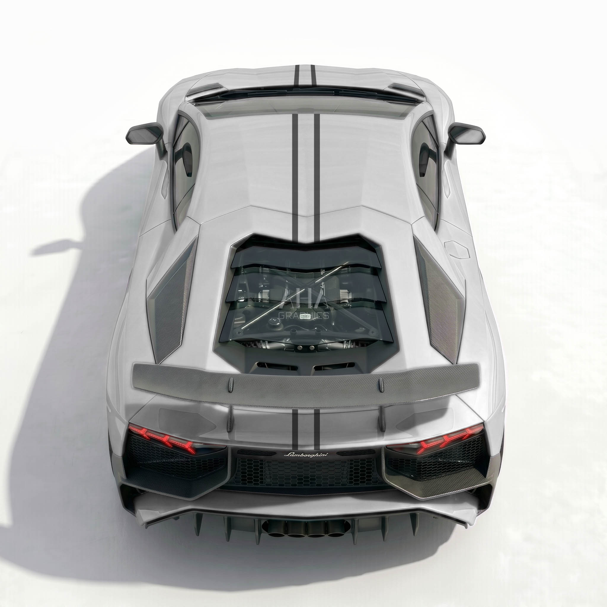 Lamborghini Aventador Center Stripes Decals