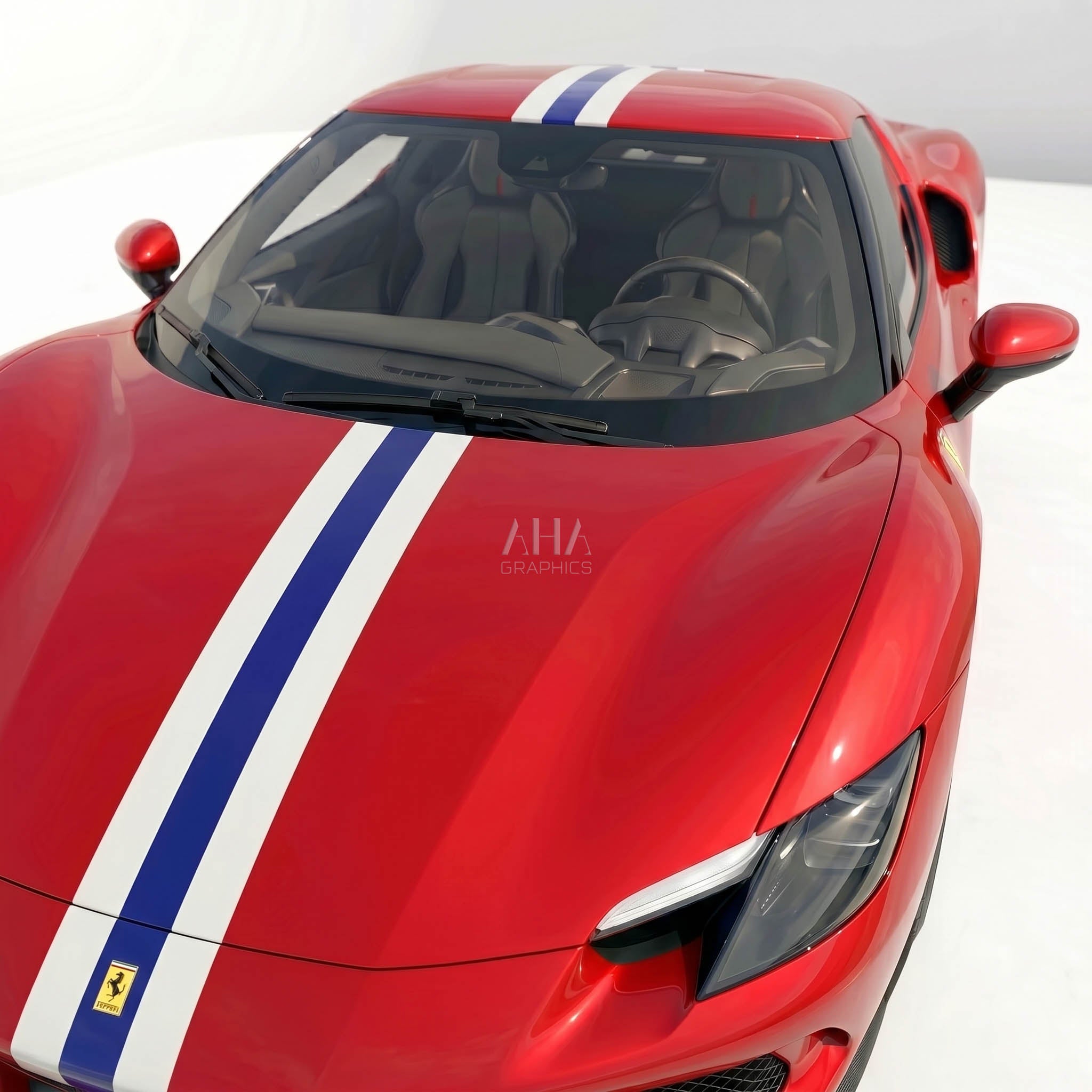 Ferrari 296 GTB Center Stripes Decals