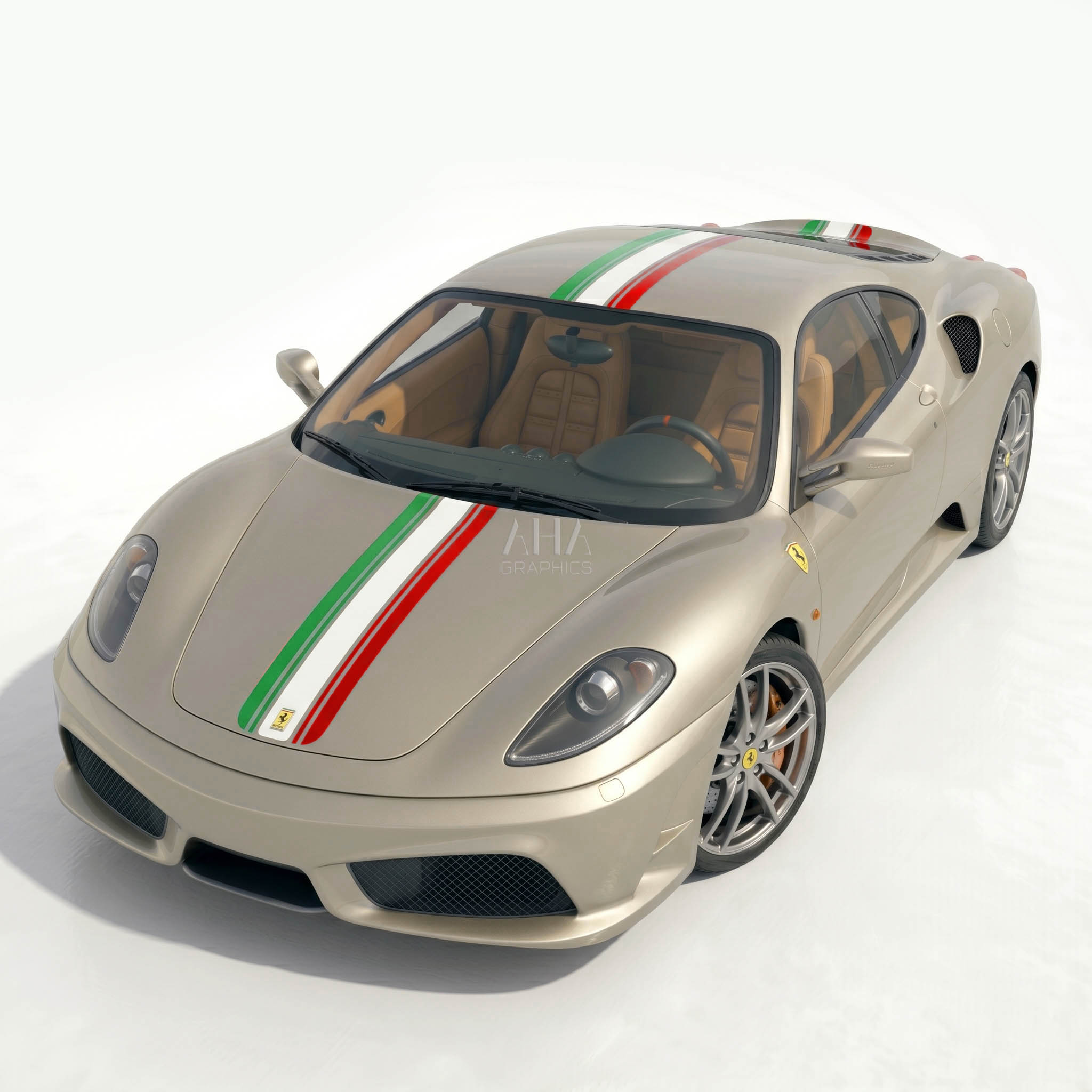 Ferrari F430 Italian Center Stripes Decals