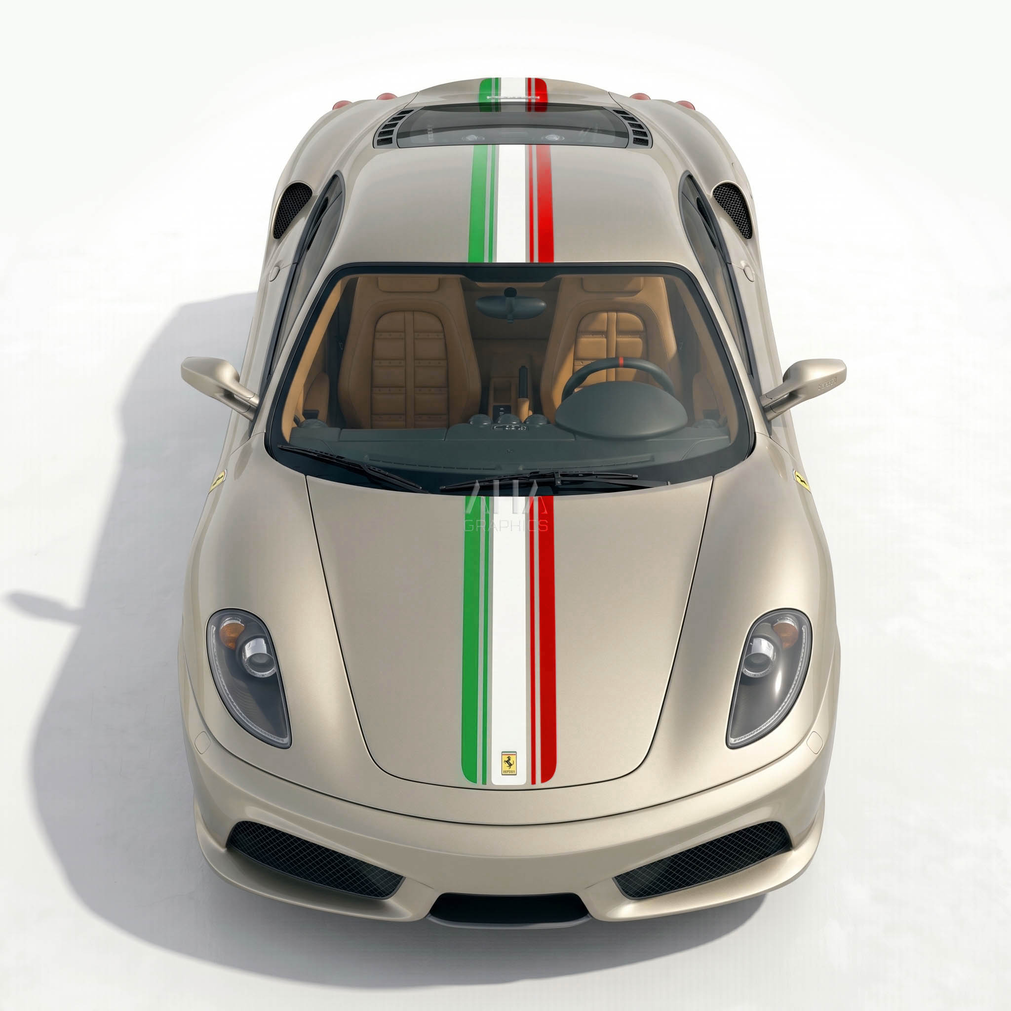 Ferrari F430 Italian Center Stripes Decals
