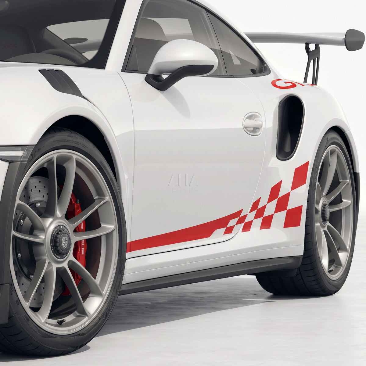 991 991.2 GT3RS Checkered Side Stripes with Fenders Wing Decals