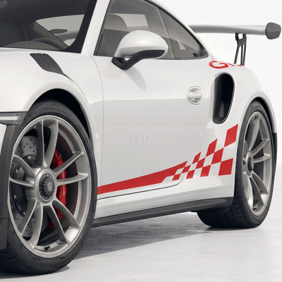 991 991.2 GT3RS Checkered Side Stripes with Fenders Wing Decals