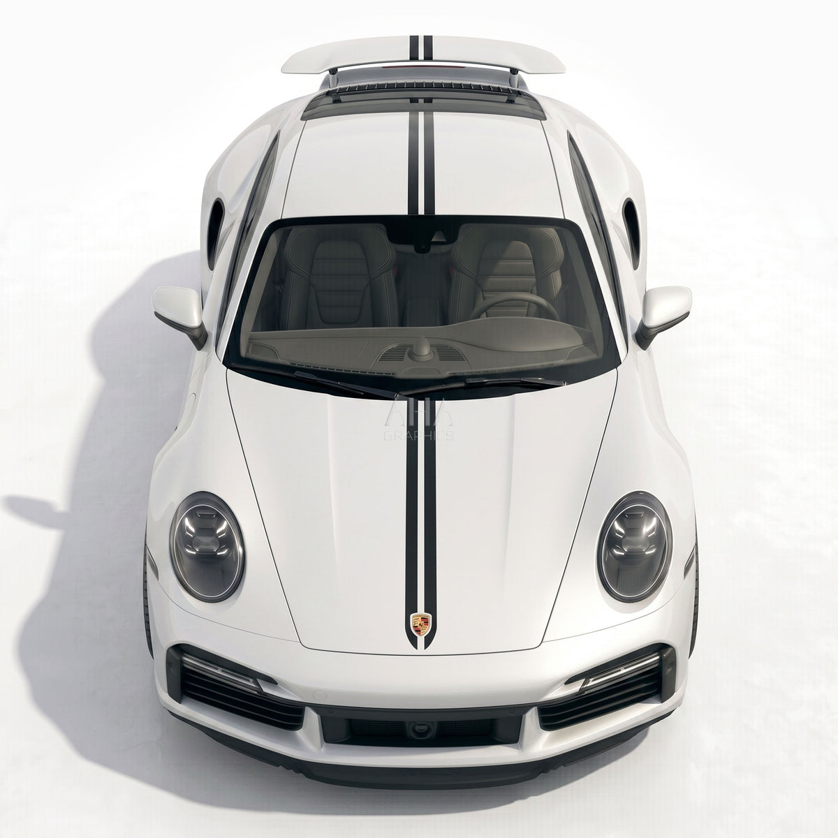 992 911 Turbo S 4S Carrera Center Stripes Decals