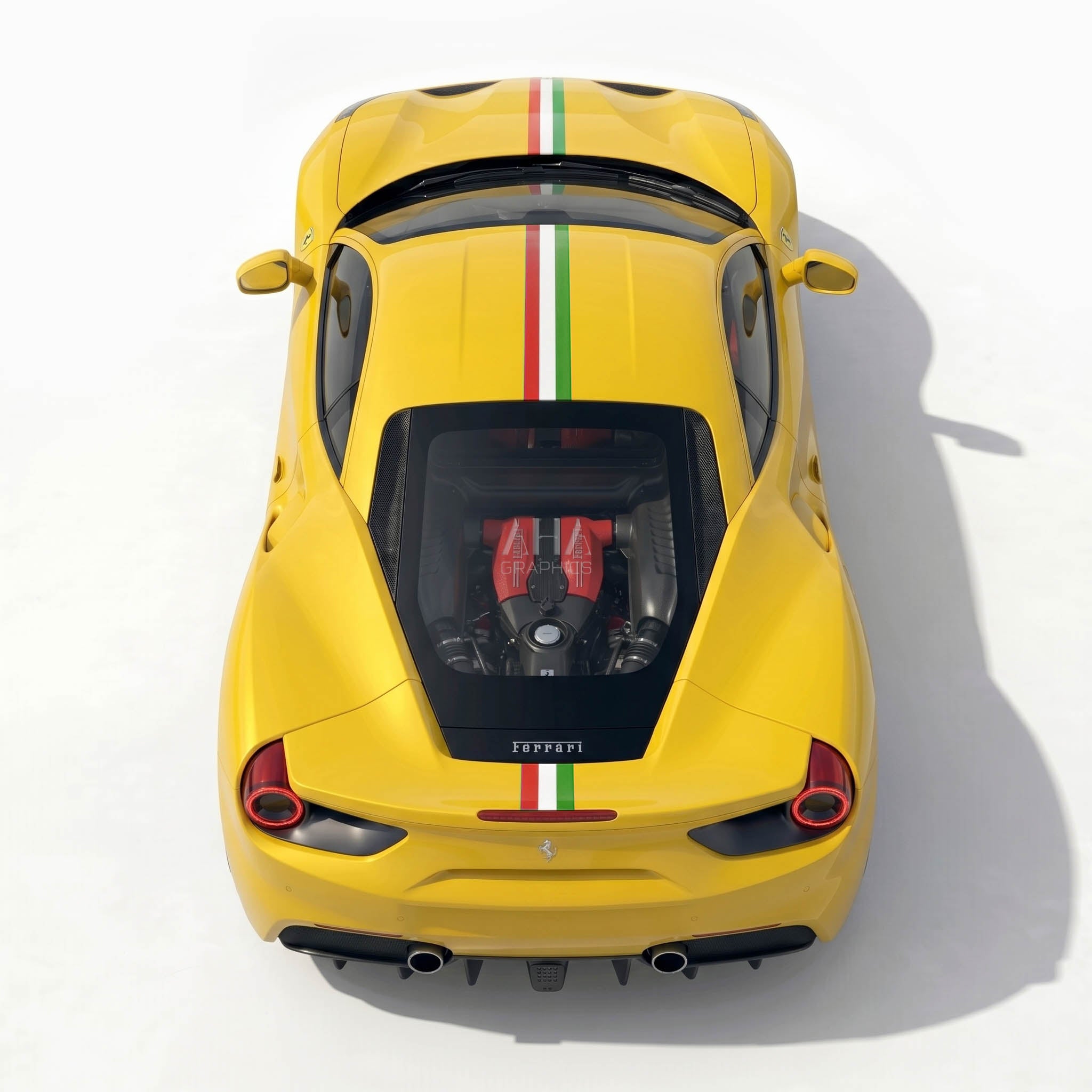 Ferrari 488 GTB Italian Center Stripes Decals