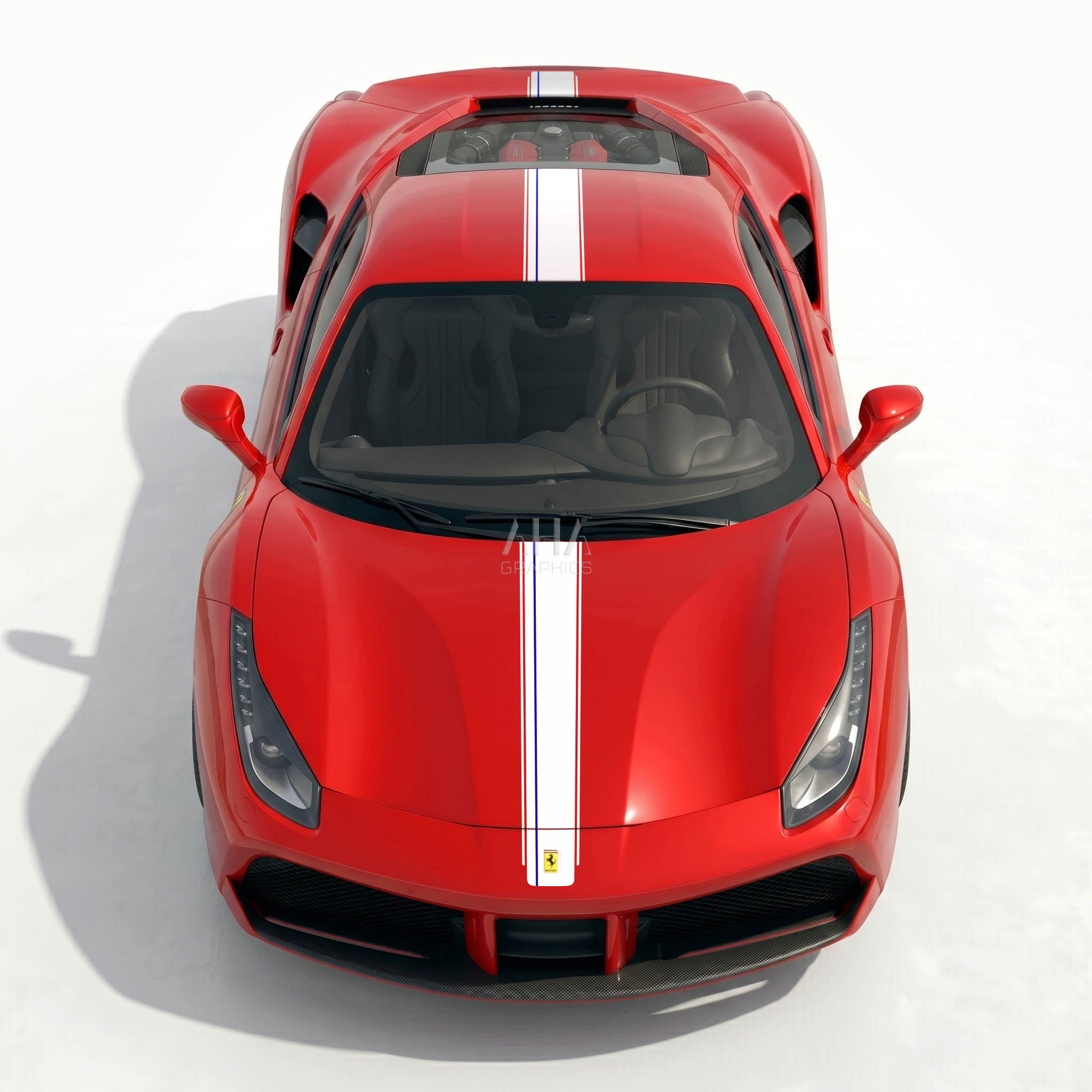 Ferrari 488 GTB Center Stripes Decals
