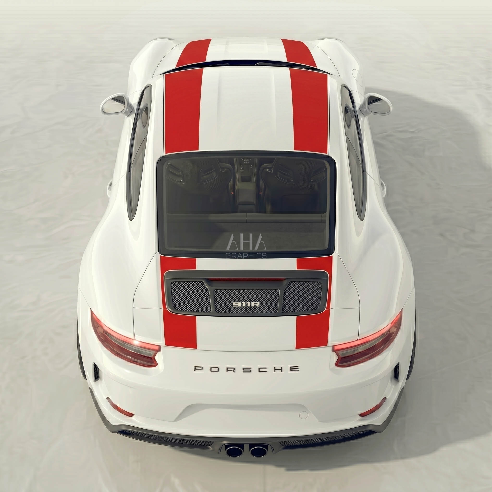 991 911R GT3 Touring Center Stripes Decals