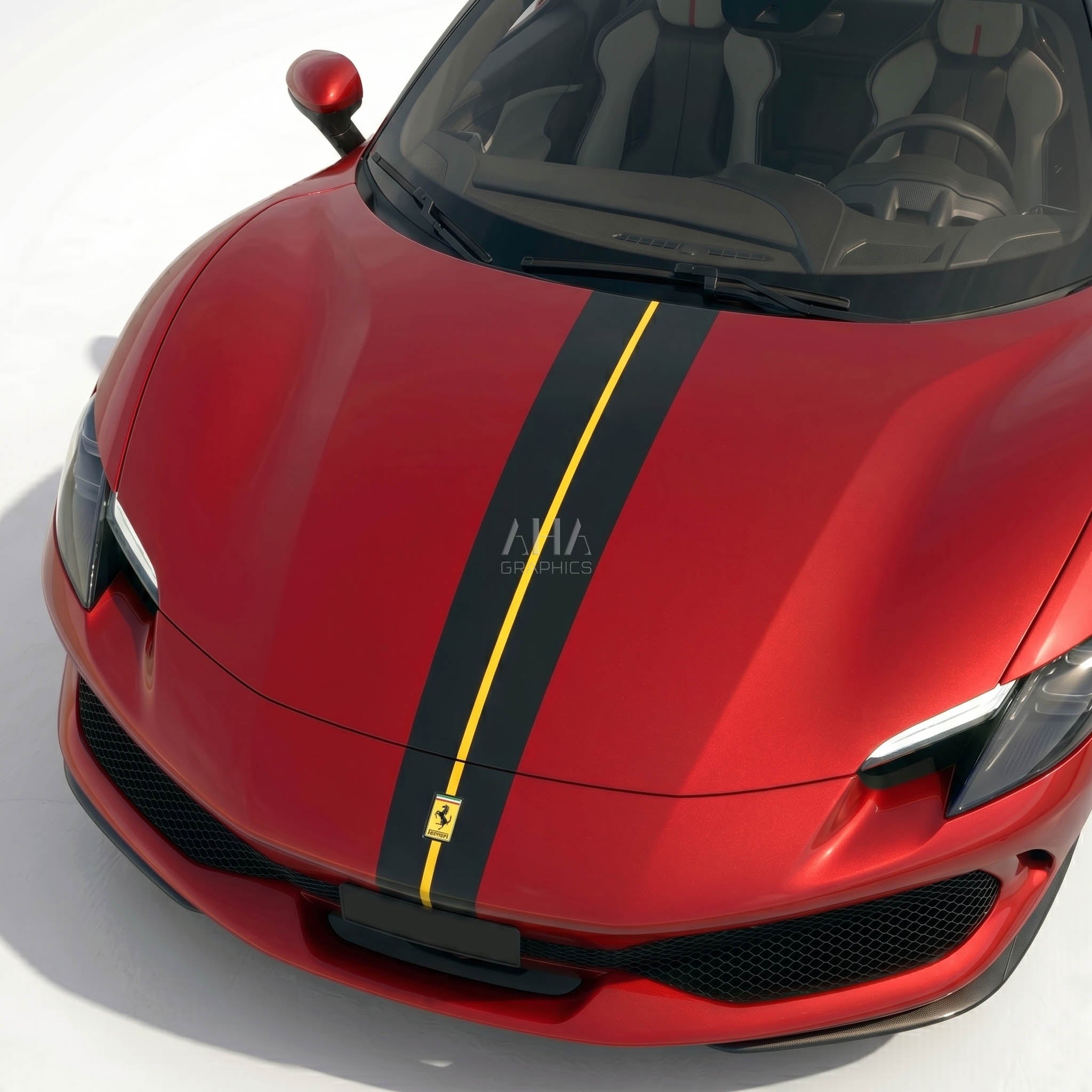 Ferrari 296 GTB Center Stripes Decals