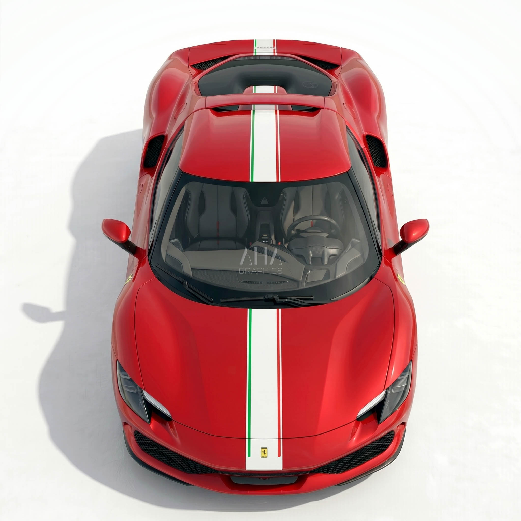 Ferrari 296 GTB Italian Center Stripes Decals