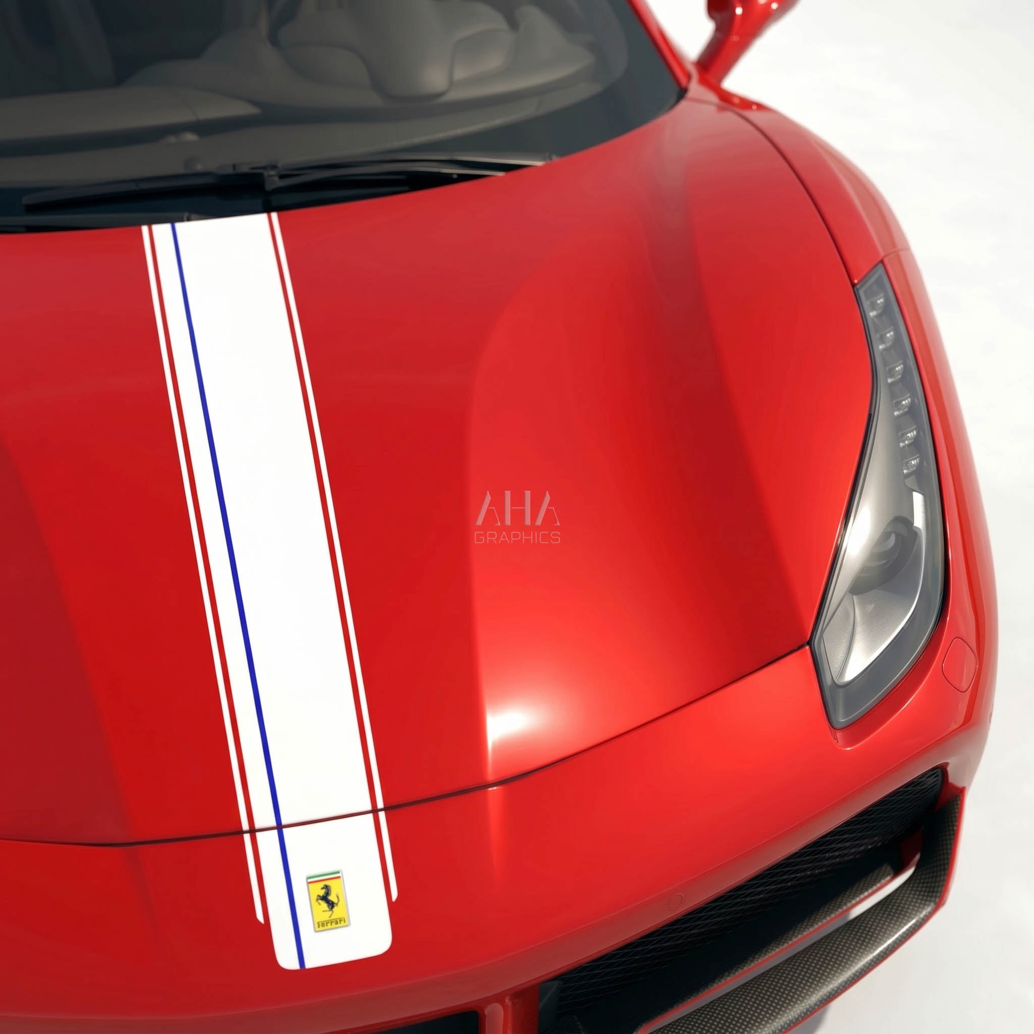 Ferrari 488 GTB Center Stripes Decals