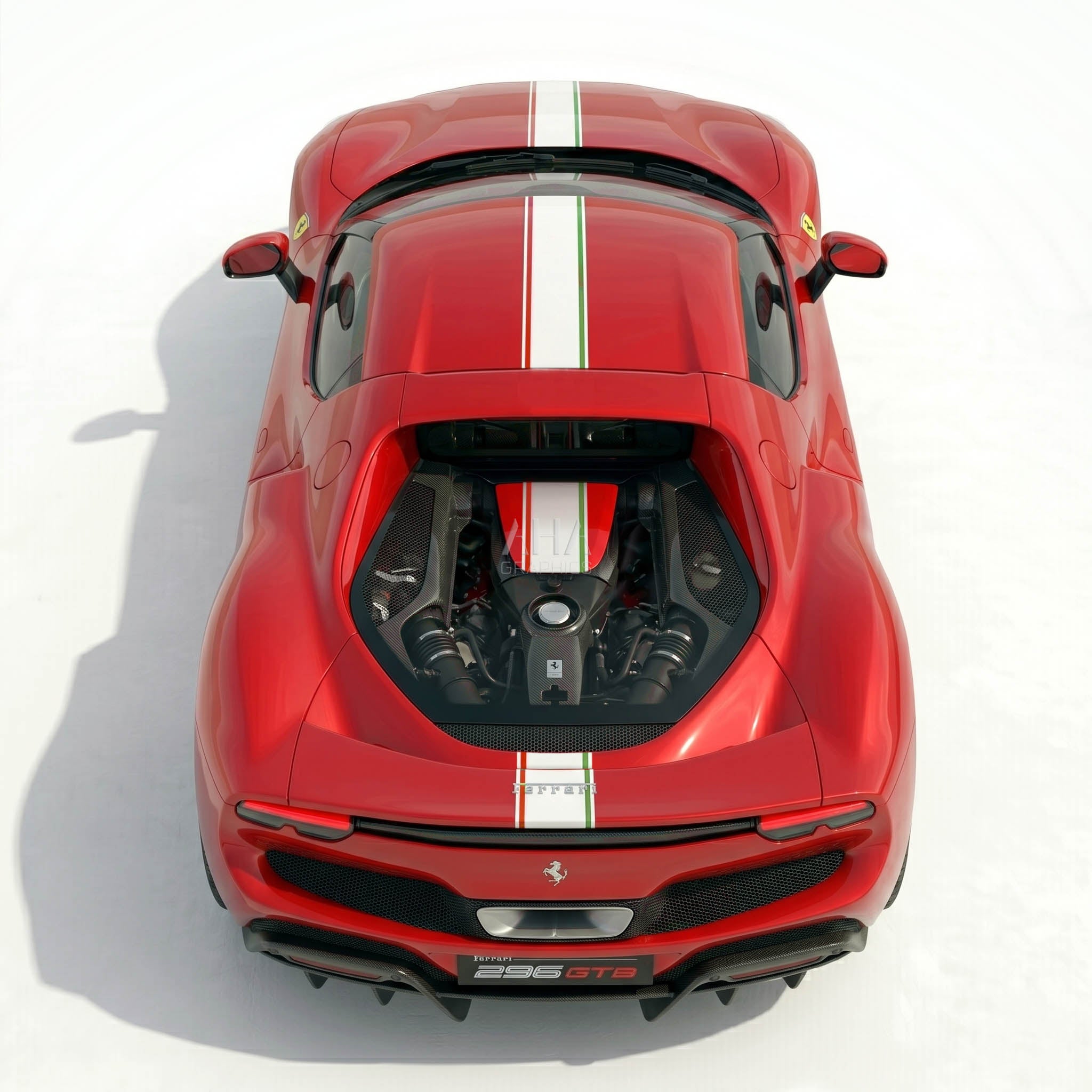 Ferrari 296 GTB Italian Center Stripes Decals