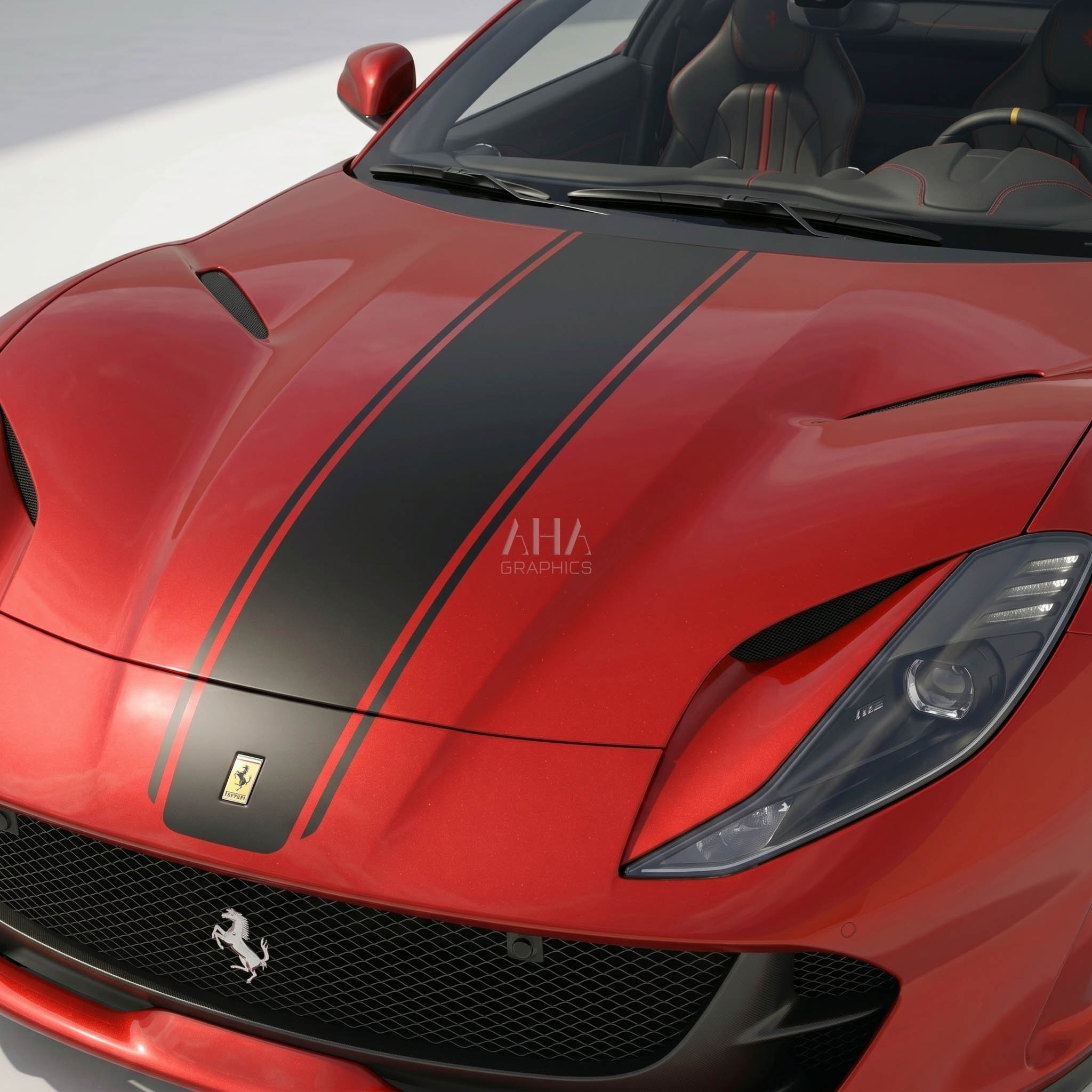Ferrari 812 Superfast Center Stripes Decals