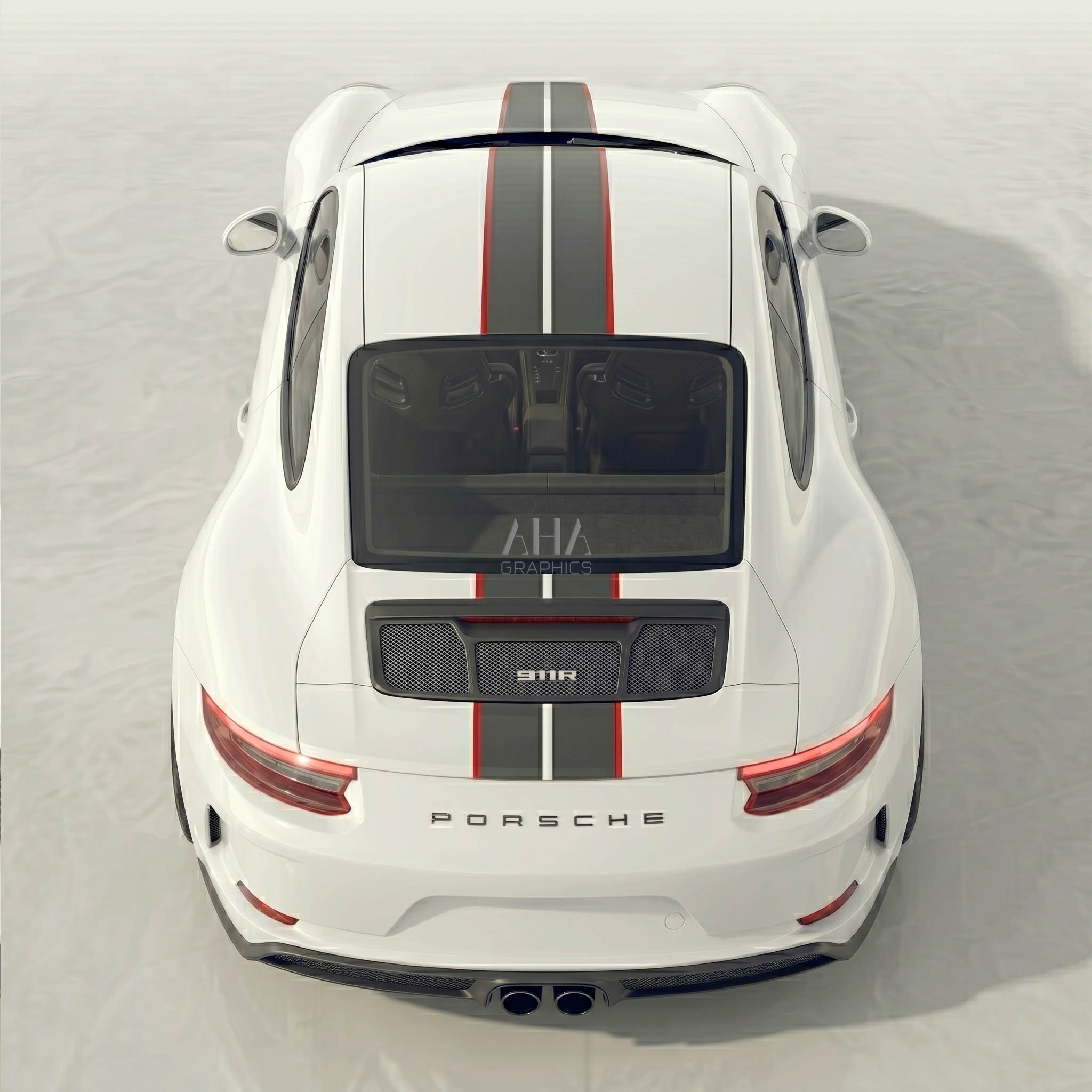 991 911R GT3 Touring Center Stripes Decals