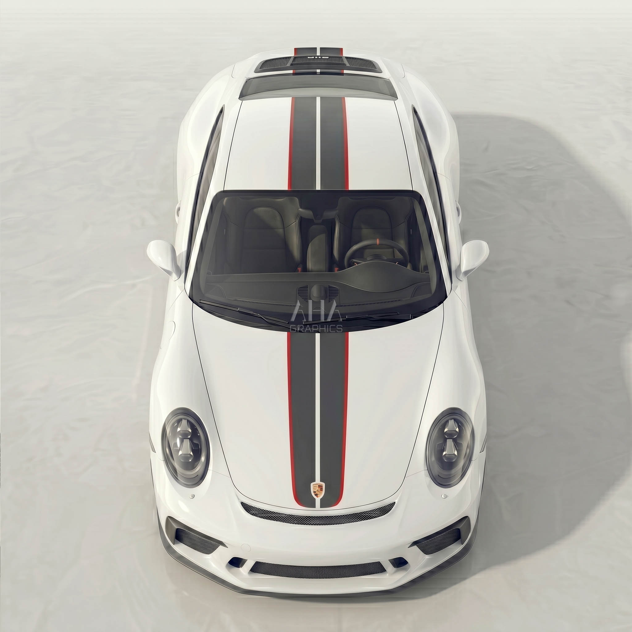991 911R GT3 Touring Center Stripes Decals