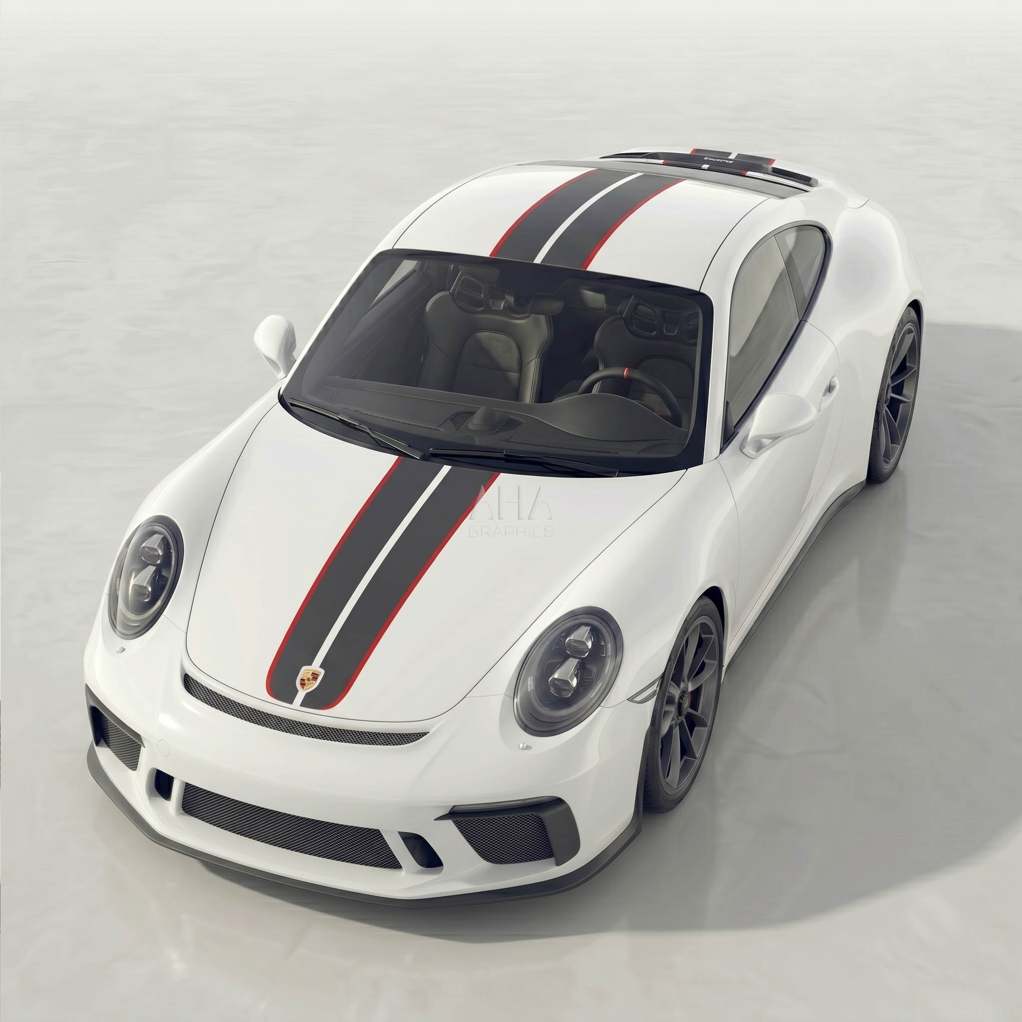 991 911R GT3 Touring Center Stripes Decals