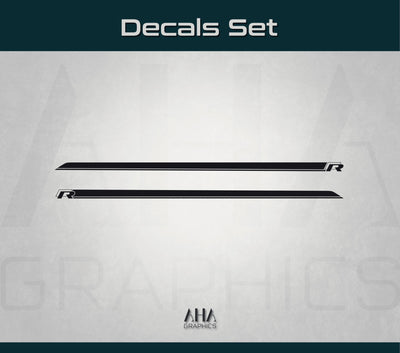 Volkswagen GOLF 7 R Line Side Stripes Decals VW MK7 Side Graphics