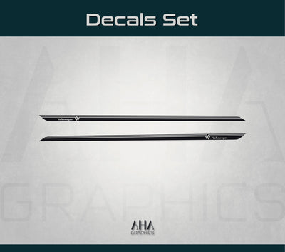 Volkswagen GOLF 7 R Line Side Stripes Decals VW MK7 Side Graphics
