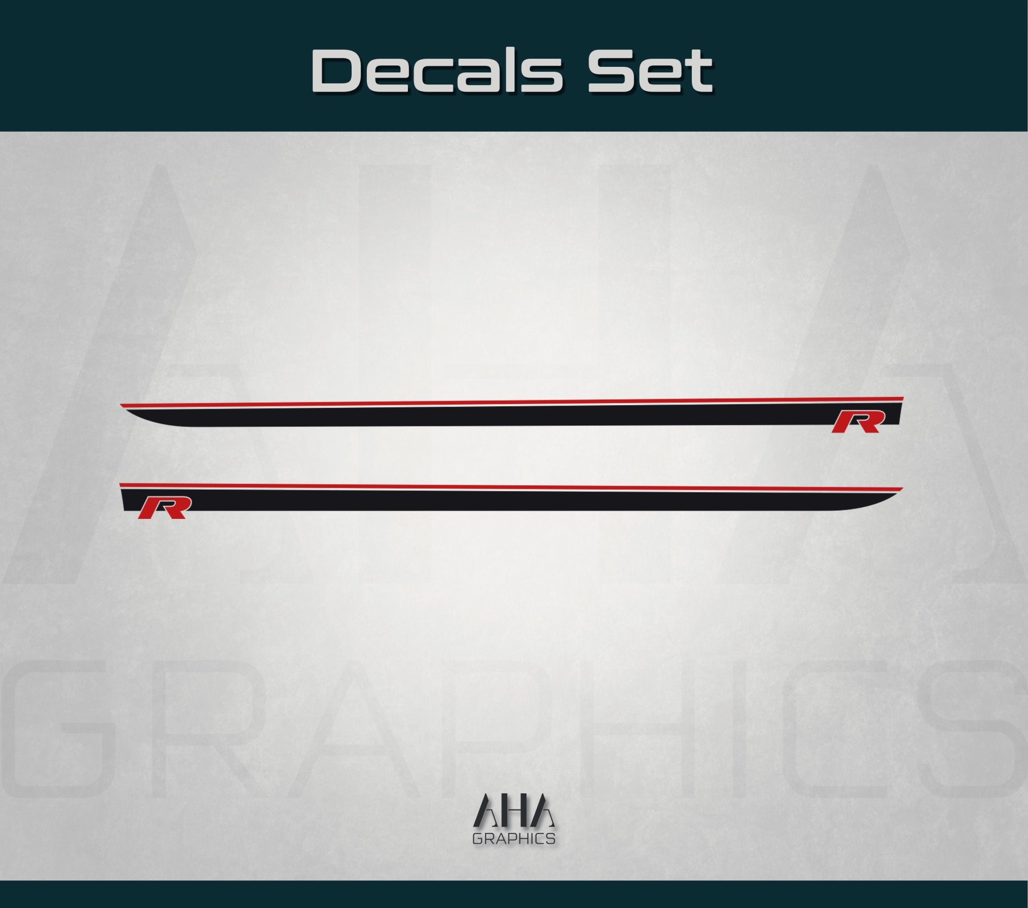 Volkswagen GOLF 7 R Line Side Stripes Decals VW MK7 Side Graphics