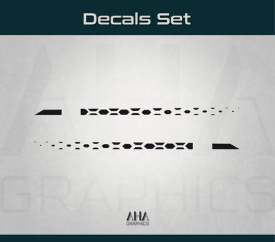 Volkswagen GOLF 8 R Line Side Stripes Decals VW MK8 Side Graphics