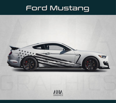 American Flag Side Graphic Decals for Ford Mustang Shelby GT350 GT Cobra