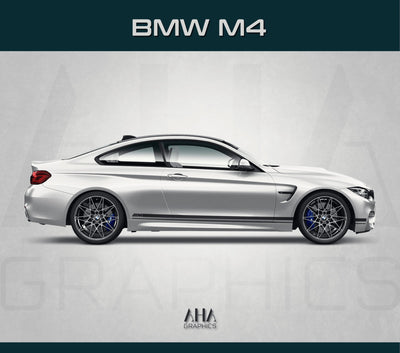 Side Stripes Decals for BMW M4 M Power M Performance Side Graphics
