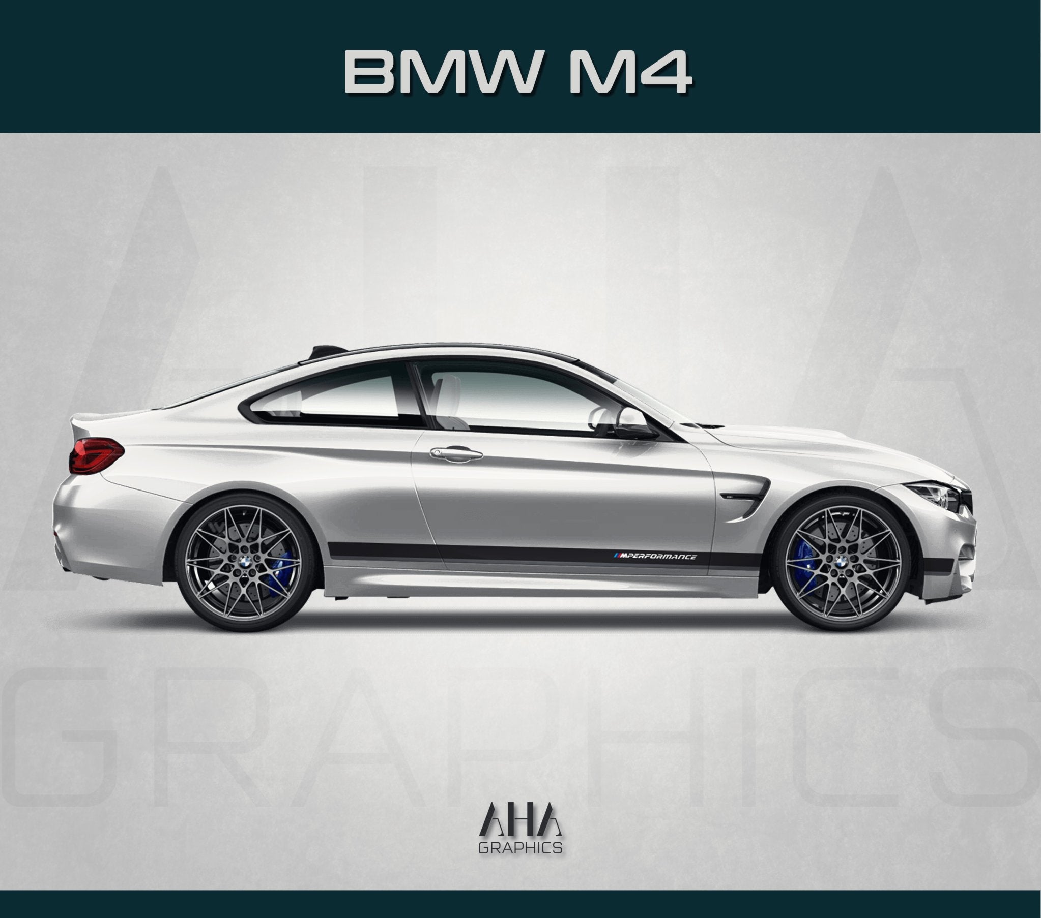 Side Stripes Decals for BMW M4 M Power M Performance Side Graphics