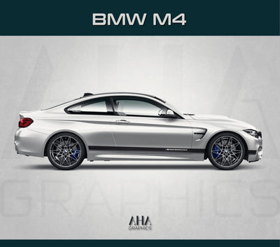 Side Stripes Decals for BMW M4 M Power M Performance Side Graphics