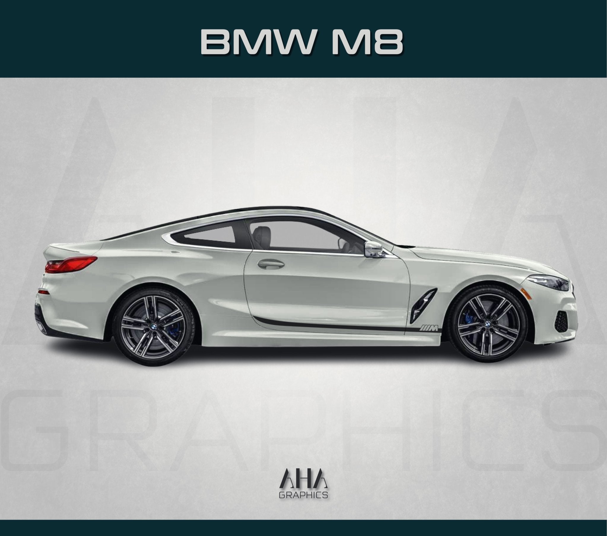 Side Stripes Decals for BMW M8 8 Series M Power M Performance Side Graphics