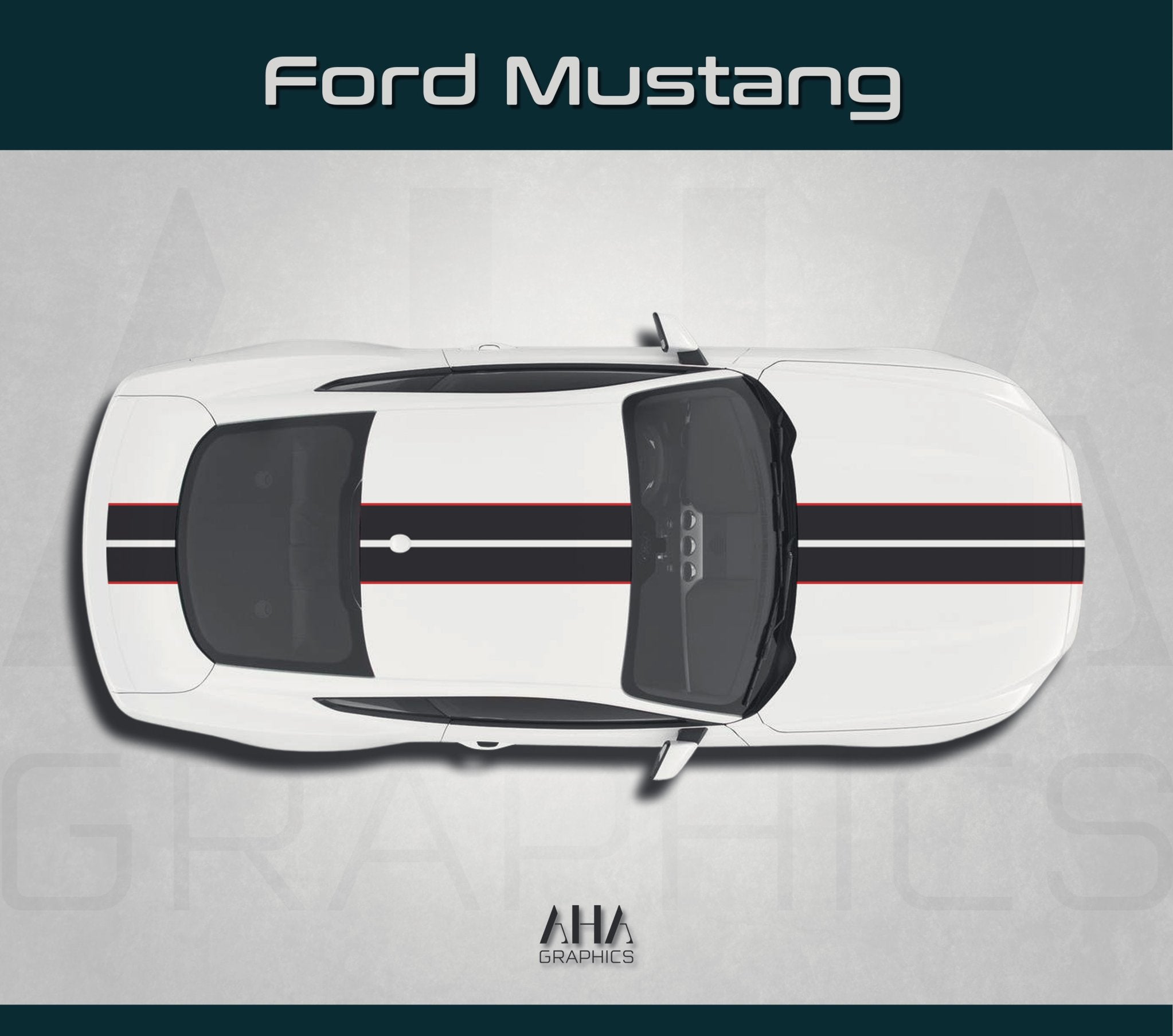 Center Stripes Decals for Ford Mustang Shelby Shelby GT 5.0 Cobra