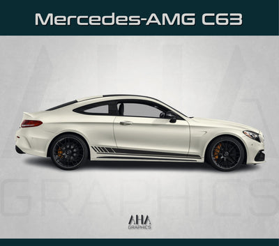 Side Stripes Decals for Mercedes AMG C63 Coupe Mercedes Benz C Coupe