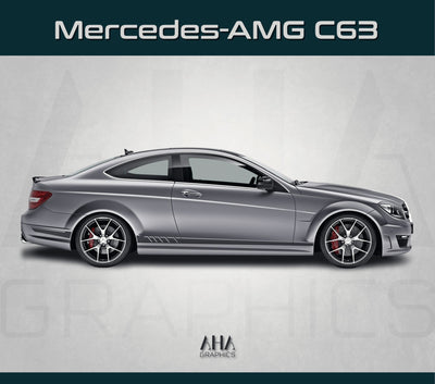 Side Stripes Decals for Mercedes AMG C63 Coupe Mercedes Benz C Coupe