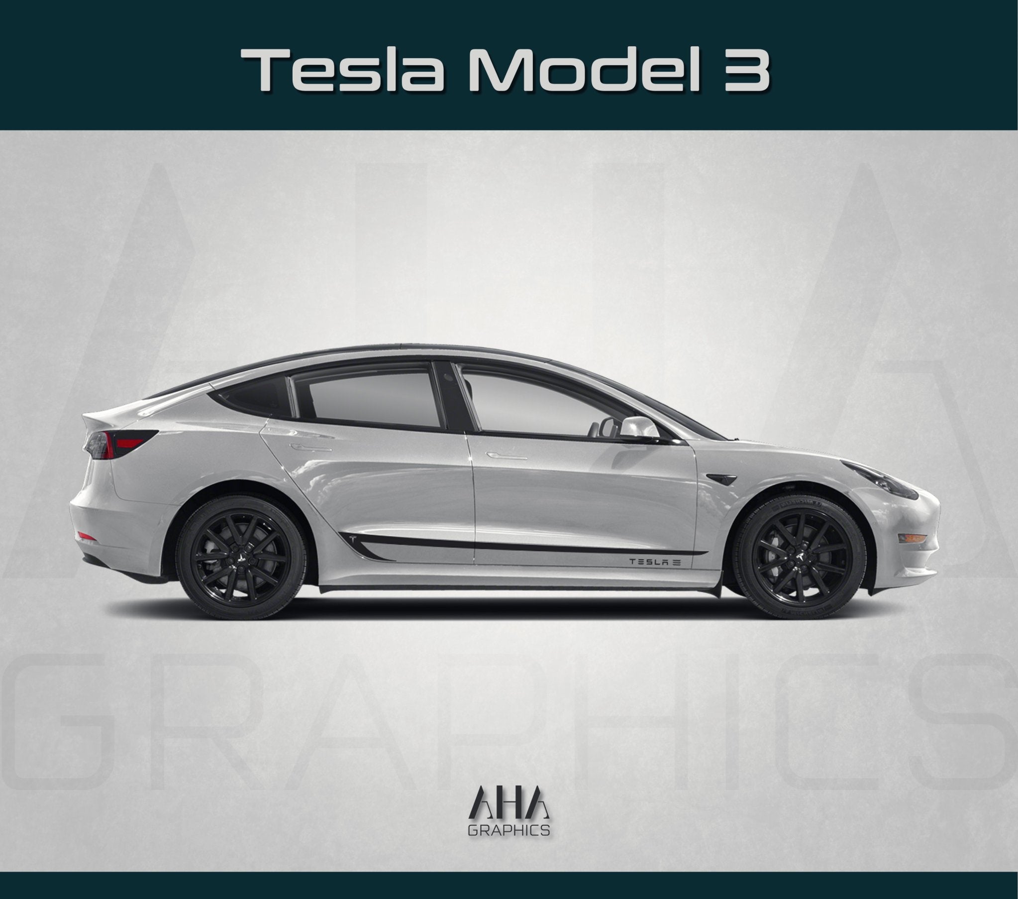 Tesla Model 3 Side Stripes Decals – AHA Graphics