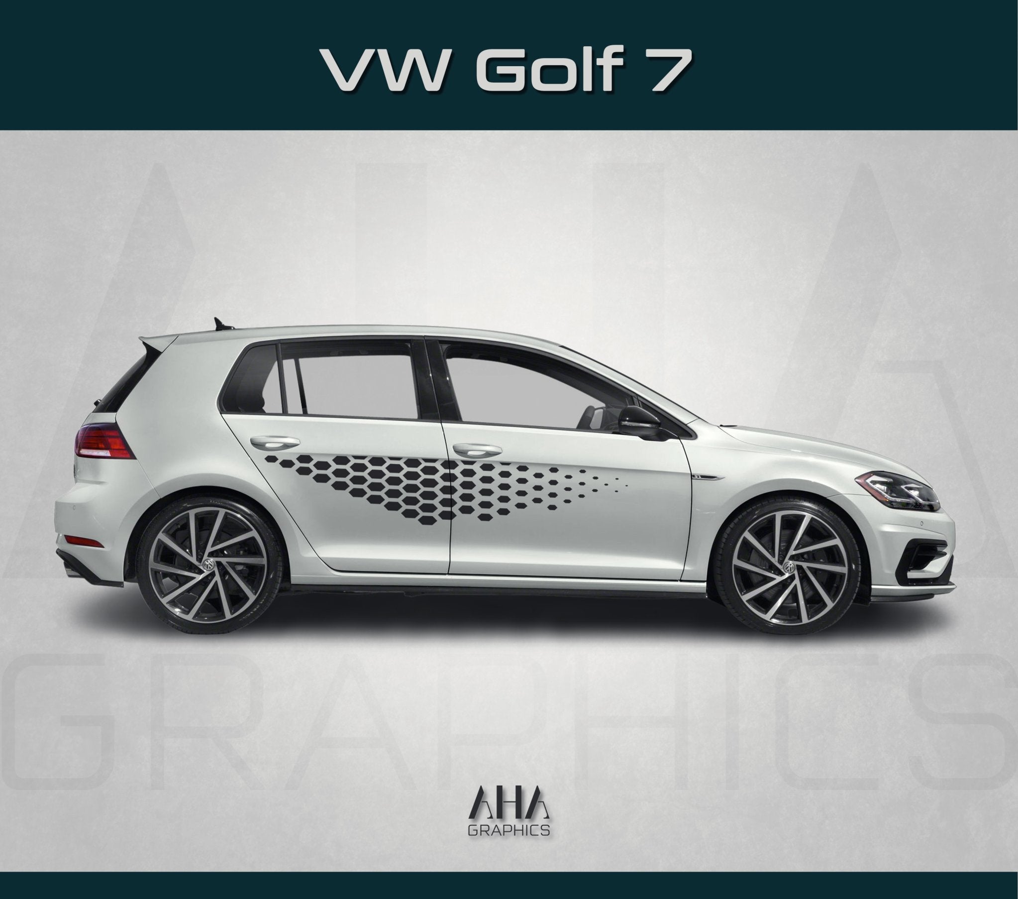Volkswagen GOLF 7 R Line Side Stripes Decals VW MK7 Side Graphics