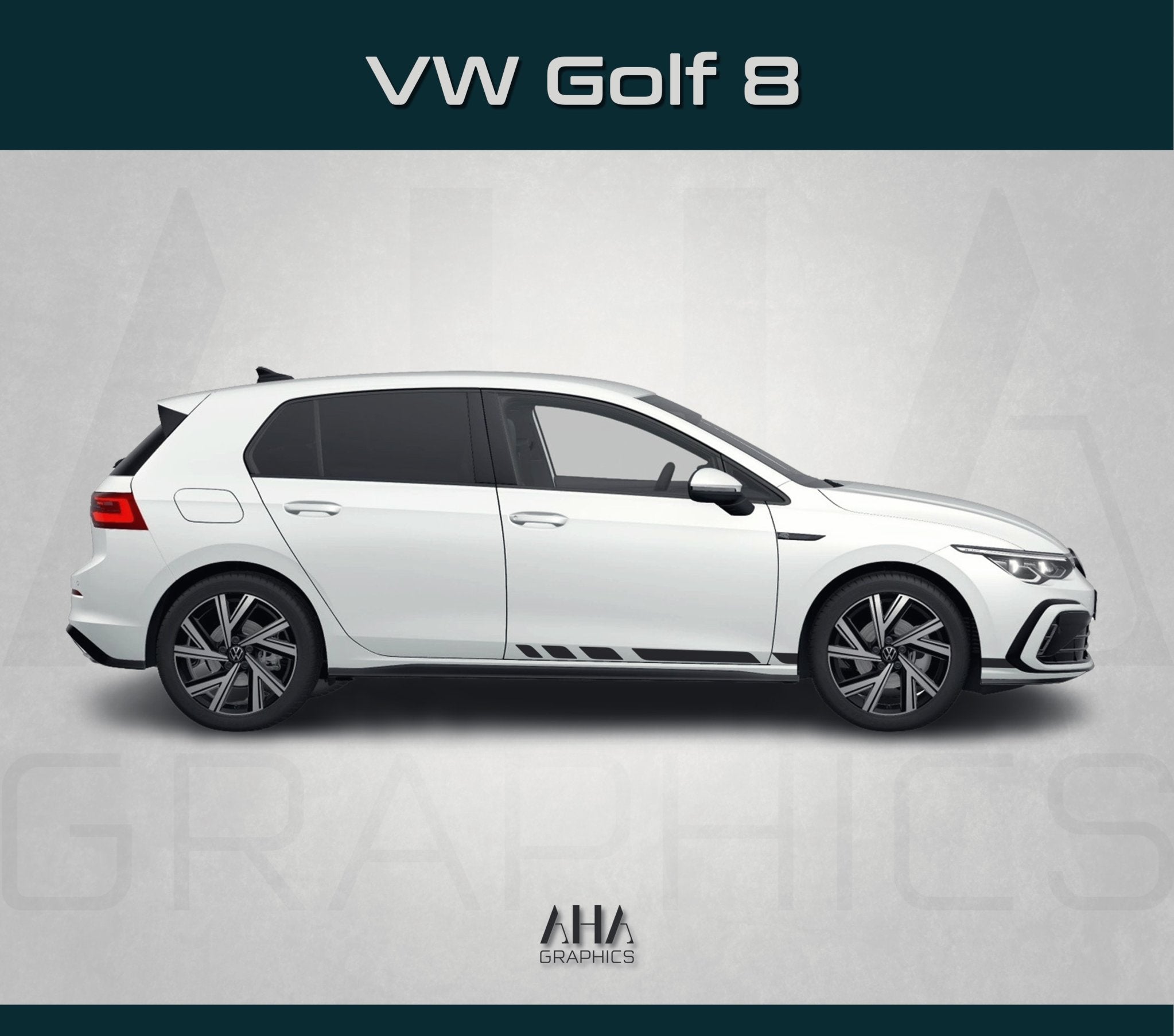 Volkswagen GOLF 8 R Line Side Stripes Decals VW MK8 Side Graphics – AHA ...